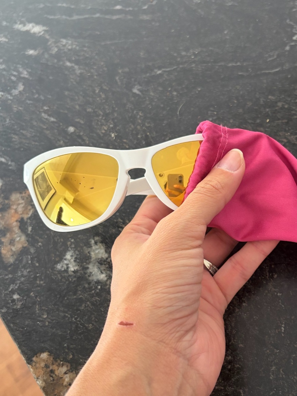 Oakley Jupiter Sunglasses - White / 24K Iridium